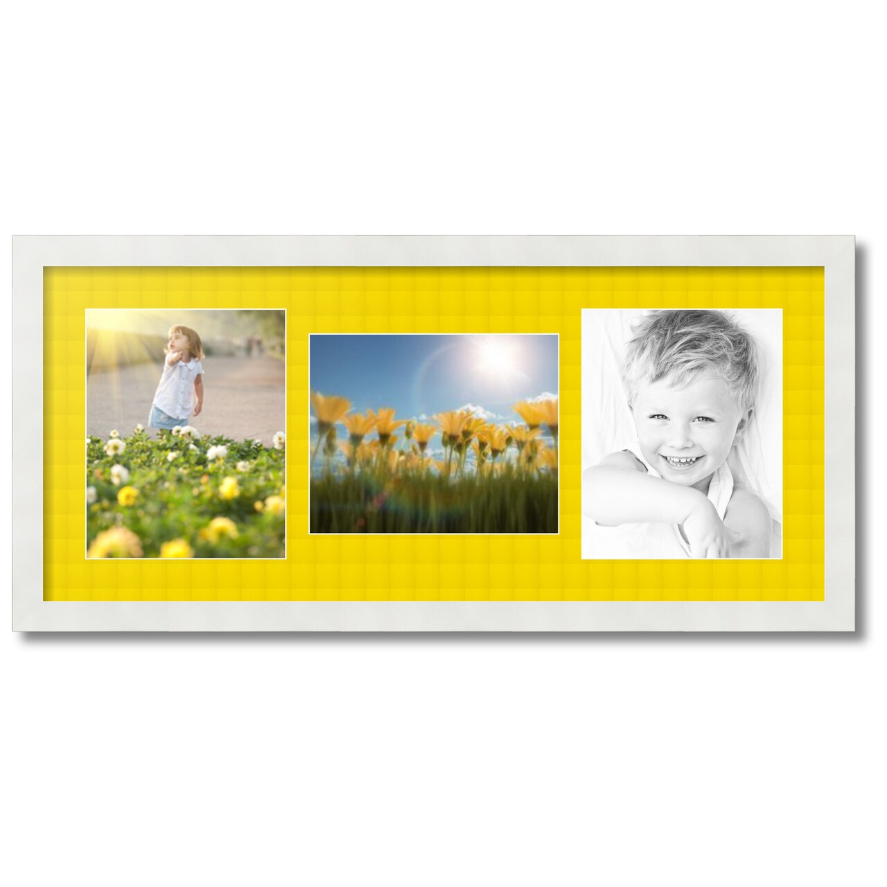 ArtToFrames Collage Photo Picture Frame with 3 - 8x10 inch Openings, Framed in White with Over 62 Mat Color Options and Plexi Glass (CSM-3966-117)